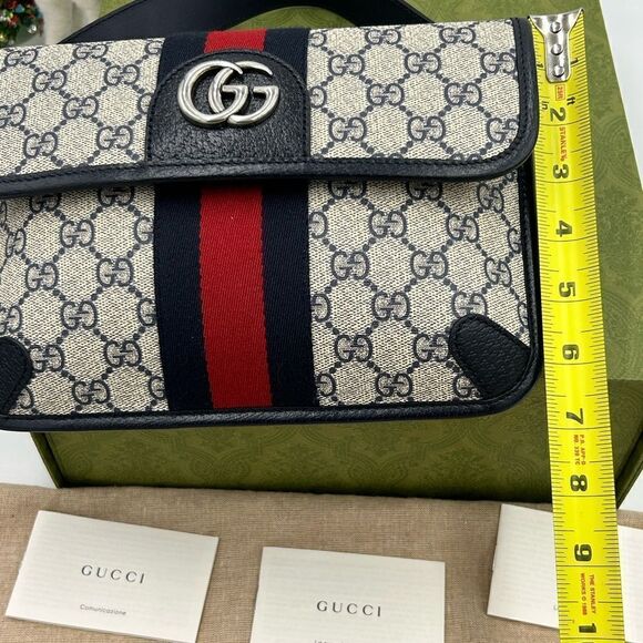 Women’s Gucci blue/red Ophedia GG belt bag size 80 cm/32 inches adjustable - Picture 12 of 12